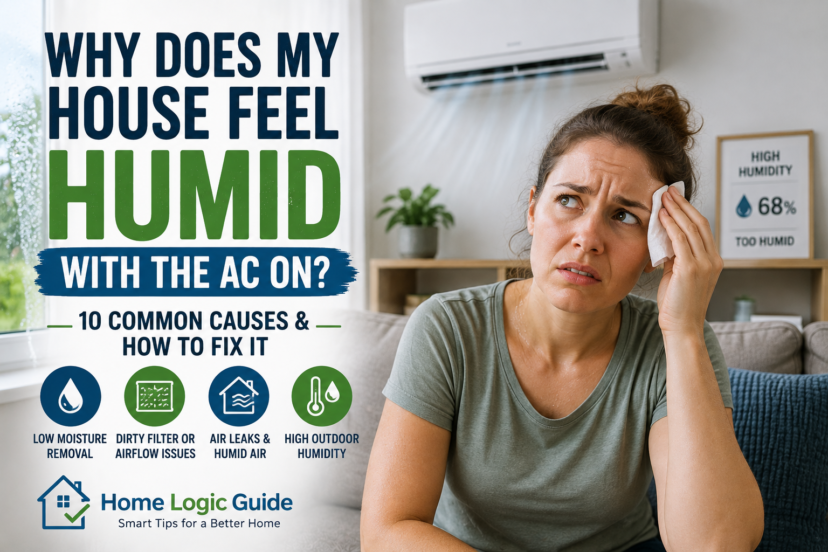 why does my house feel humid with the AC on